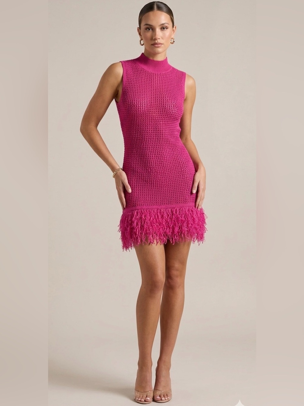 Micas Knit Fringe Sleeveless Dress - NWT - Size Medium